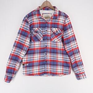 California Cowboy High Sierra Shirt Mens M Blue Plaid Waffle Lined Thermal